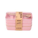 Axyaa 3-Layer Wheat Straw Bento Box | Healthy Material Lunch Container