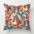 Axyaa Dog Print Cushion Cover 45X45CM Home Sofa Decor Pillow Case