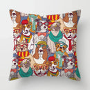 Axyaa Dog Print Cushion Cover 45X45CM Home Sofa Decor Pillow Case