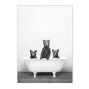 Axyaa Panda Giraffe Bear Elephant Nursery Wall Art Canvas Print