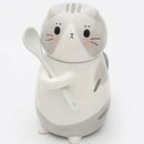 Axyaa Cute Cat Ceramic Coffee Mug Spoon Hand Painted Tea Cup Novelty Gift