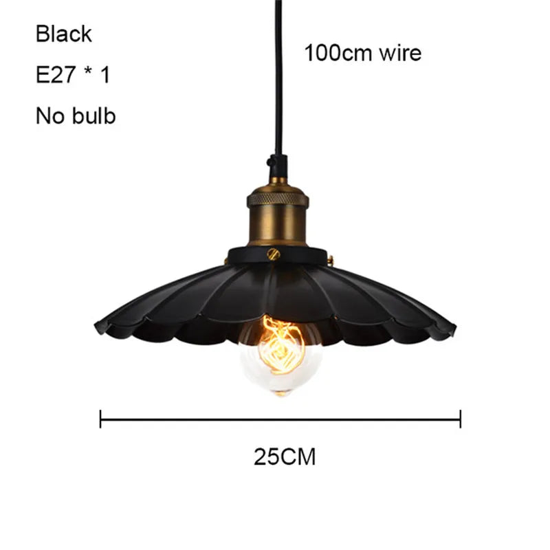 Axyaa Retro Industrial Pendant Lights - Vintage Loft Bar Lampshade, Living Dinning Room Hanging Lamp