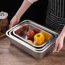 Axyaa Stainless Steel Food Storage Tray with Handles for Baking and Serving