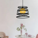 Axyaa Spiral Swirl Metal Wire Cage Pendant Light Industrial Vintage Loft Style