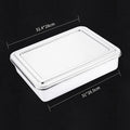 Axyaa Stainless Steel Serving Tray with Lid, Rectangle Buffet Organizer & Food Storage