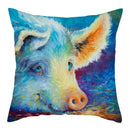 Axyaa Pig Oil Painting Cushion Cover Home Decor Sofa Chair 45X45cm