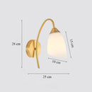 Axyaa Brass Glass Wall Sconce for Classic Loft Interior, Nordic LED Lighting Fixtures