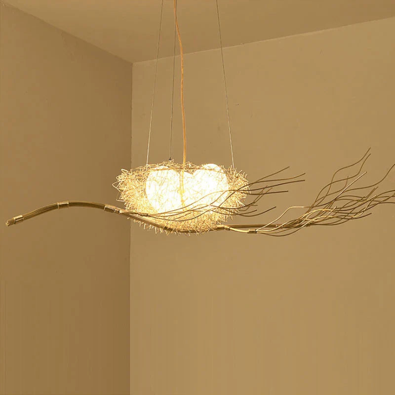 Axyaa Bird's Nest LED Pendant Lights: Nordic Style for Dining Room, Cafe, and Restaurant