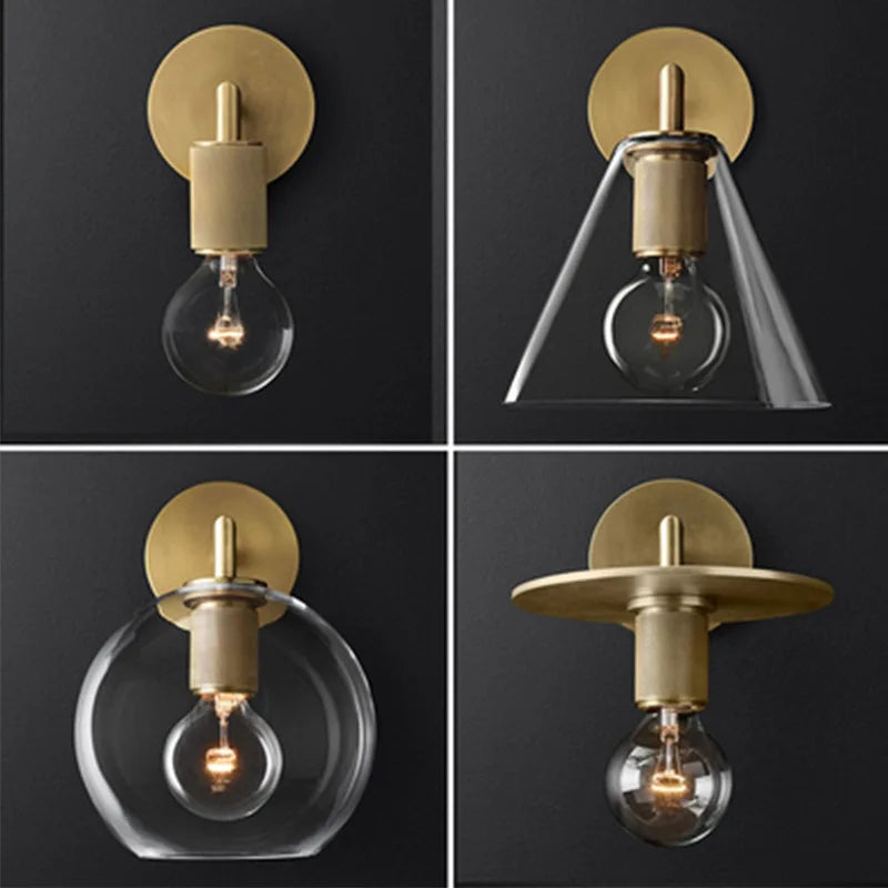 Axyaa Modern Nordic Designer Glass Wall Lamps for Bedroom and Artistic Home Decor