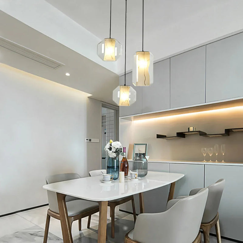Axyaa Nordic Modern Glass LED Pendant Lights for Dining and Restaurants