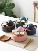 Axya Ceramic Tea Set with Portable Storage Box and Drain, Kung Fu Tea Home Decoration Gift