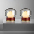 Axyaa Wooden Glass Table Lamp for Modern Living Room & Bedroom