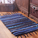 Axyaa Handmade Tassel Rug: Boho Cotton Cloth Tapestry for Home Living Room & Kitchen