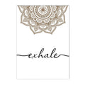 Axyaa Bohemian Floral Beige Canvas Print Yoga Zen Wall Art Poster Decor