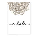 Axyaa Bohemian Floral Beige Canvas Print Yoga Zen Wall Art Poster Decor