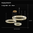 Axyaa Luxury Crystal Chandelier with LED Dimming for Villa Staircase