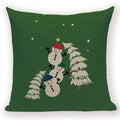Axyaa Festive Santa Claus Christmas Tree Linen Throw Pillow Case