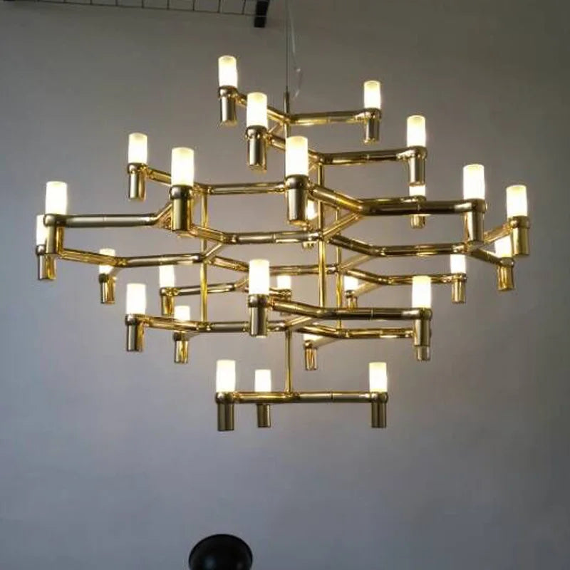 Axyaa Luxury Villa Chandelier Gold Silver Pendant Lighting