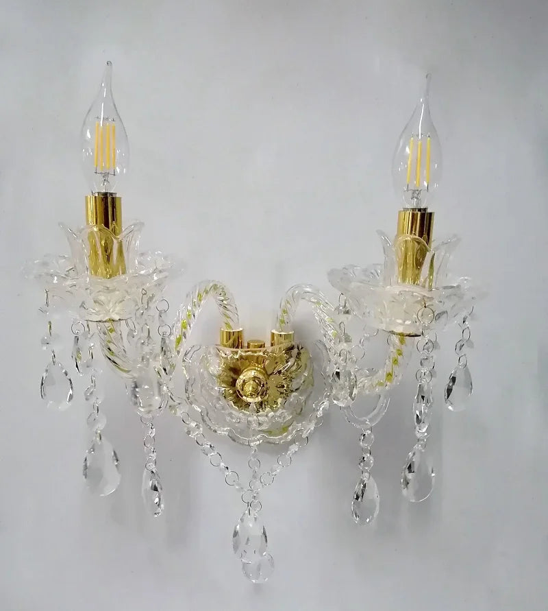 Axyaa Crystal Wall Lamp Luxury Bedroom Bedside Light