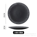 Axyaa Ceramic Striped Plate: Creative Retro Steak Spaghetti Sushi Restaurant Commercial Plate