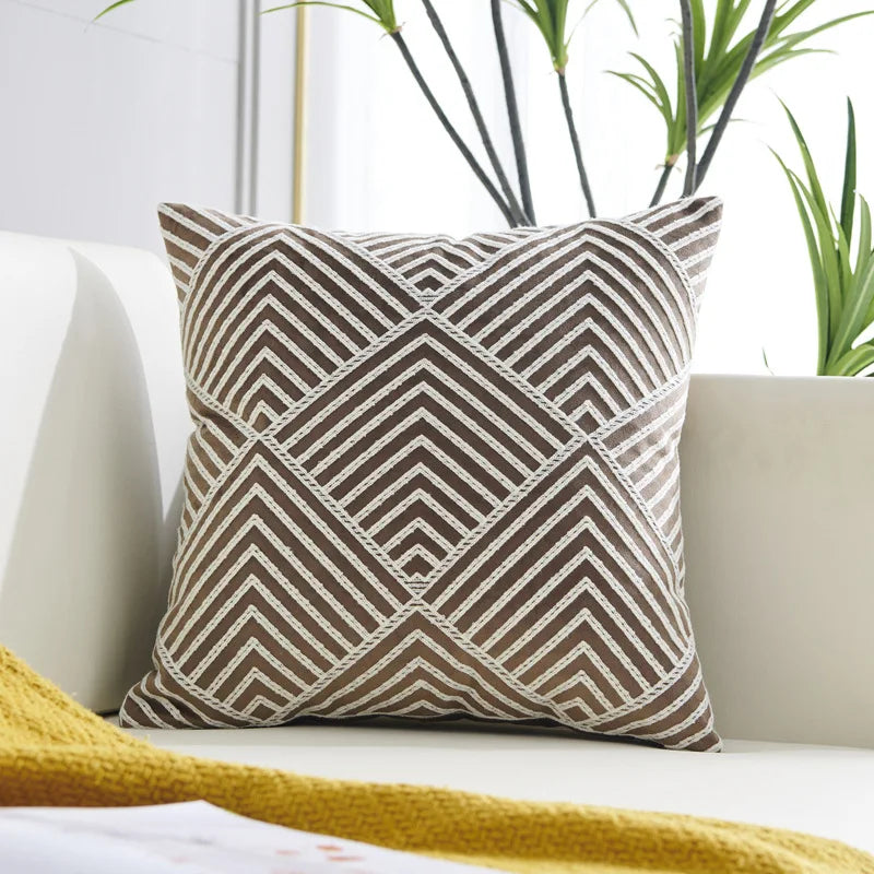 Axyaa Velvet Cushion Cover 45x45cm Nordic Style Embroidered Home Decor Pillow