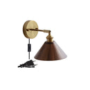 Axyaa Walnut Wood LED Wall Light, Adjustable for Bedroom, Stair, Nordic Copper Wandlamp
