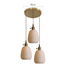 Axyaa Nordic White Ceramic LED Pendant Light with Knob Switch - Modern Copper Hanging Lamp
