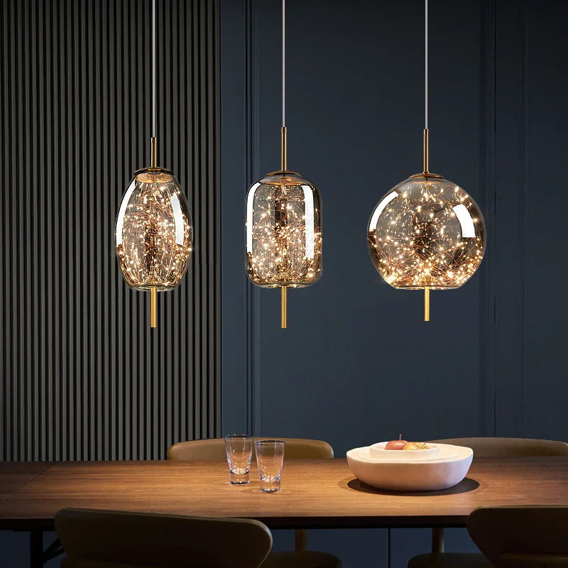 Axyaa Crystal Chandelier: Elegant LED Pendant for Modern Kitchen Decor & Dining Tables