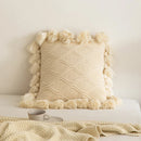 Axyaa Boho Style Cushion Cover 45x45cm Ivory Green Pink Tassles