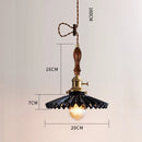 Axyaa White Ceramic Pendant Lights Wooden Copper Bedroom Living Room Nordic Pendant Lamp