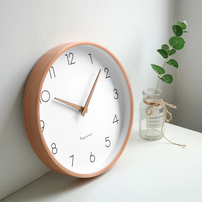 Axya Solid Wood Wall Clock - Modern, Stylish, Mute, Creative, Nordic Design