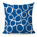 Axyaa Blue Geometric Cotton Linen Pillow Cover for Luxury Home Decor