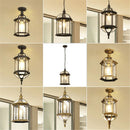 Axyaa Black Rustic 10W Outdoor Hanging Lantern with Clear Beveled Glass
