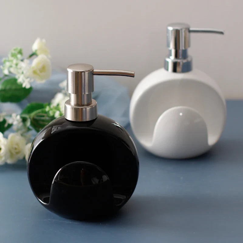Axya Ceramic Lotion & Shampoo Dispenser for Bathroom & Shower Organizing