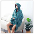 Axyaa Cozy Plush Hooded Blanket With Buttons & Shawl Design