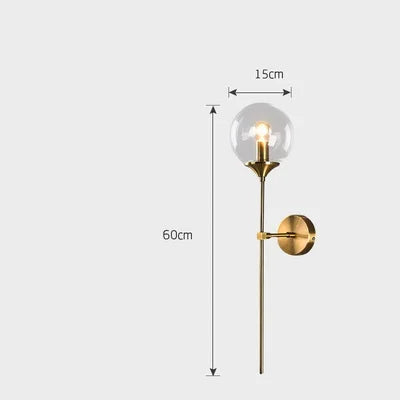 Axyaa Nordic LED Wall Lights: Modern Home Bathroom Stair Mirror Glass Ball Wall Lamp