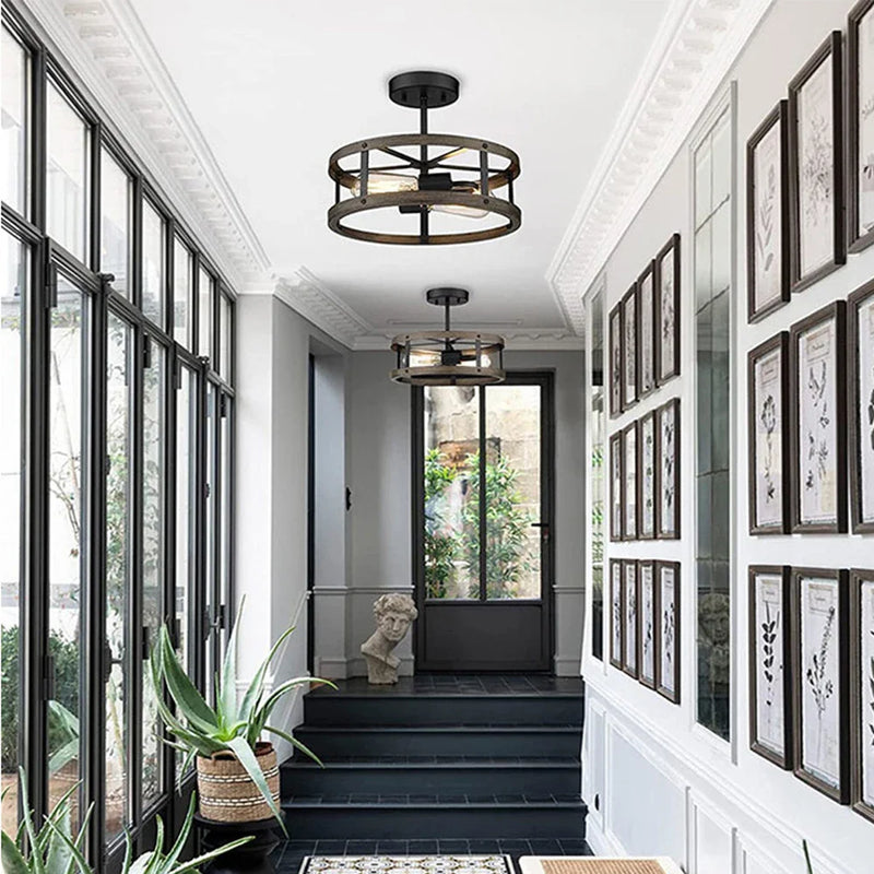 Axyaa Round Iron Ceiling Lamp for Home Decor