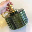 Axyaa Glass Chandelier with Green LED Lights