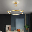 Axyaa Modern Gold Coffee Black Butterfly Chandelier with Rings Home Lighting