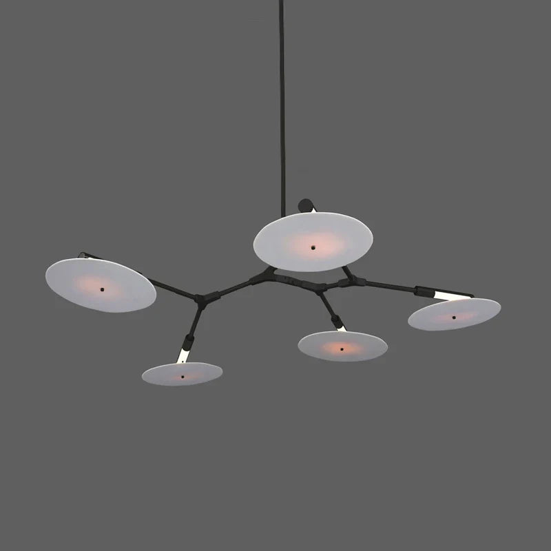 Axyaa Molecular UFO Gold Chandelier, Modern Nordic Designer Lighting for Home Decor