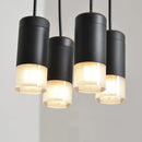 Axyaa Postmodern Nordic LED Black Linear Chandelier for Dining Room and Lobby