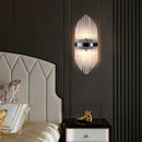 Axyaa Nordic Glass Rod Crystal Wall Lamp for Bedroom Study Living Room
