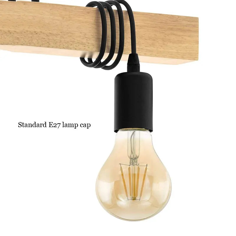 Axyaa Wood Chandelier: Nordic Style Dining Room Pendant Lamp, DIY Bar Lighting