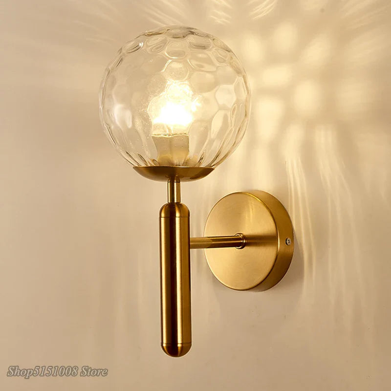 Axyaa Glass Ball LED Wall Lamp for Bedroom, Bathroom, Stair, Aisle Lighting