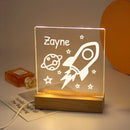 Rocket Ship Nightlight USB Customized Name 3D Lamp - Axyaa Brand