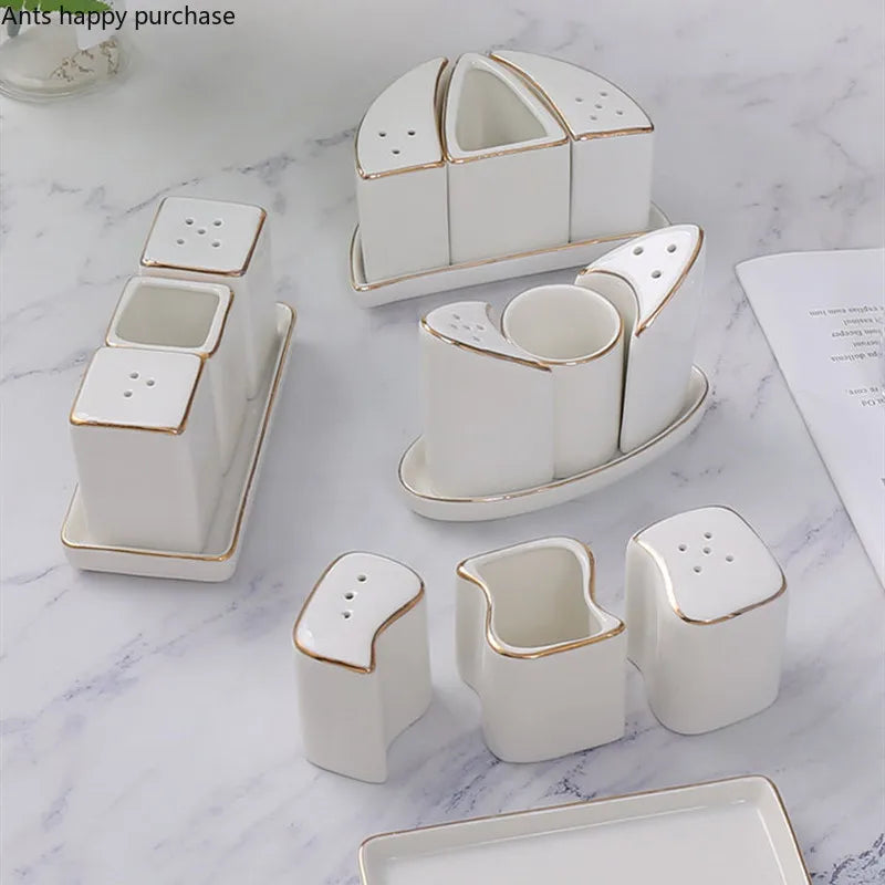 Axya Seasoning Jar Set: Hotel Restaurant Decor Milk Tank & Tissue Holder