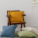 Axyaa Fringed Cotton Linen Cushion Cover 50x50cm Solid Pillow for Home Decor