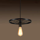Axya Retro Loft Iron Wheel Pendant Chandelier Bar Cafe Vintage Industrial Hanging Light