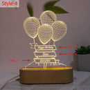 Axyaa Personalized 3D Illusion Wood Base Night Light with Name & Date