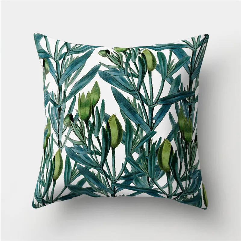 Axyaa Tropical Plants & Hibiscus Flower Pillow Cover Collection